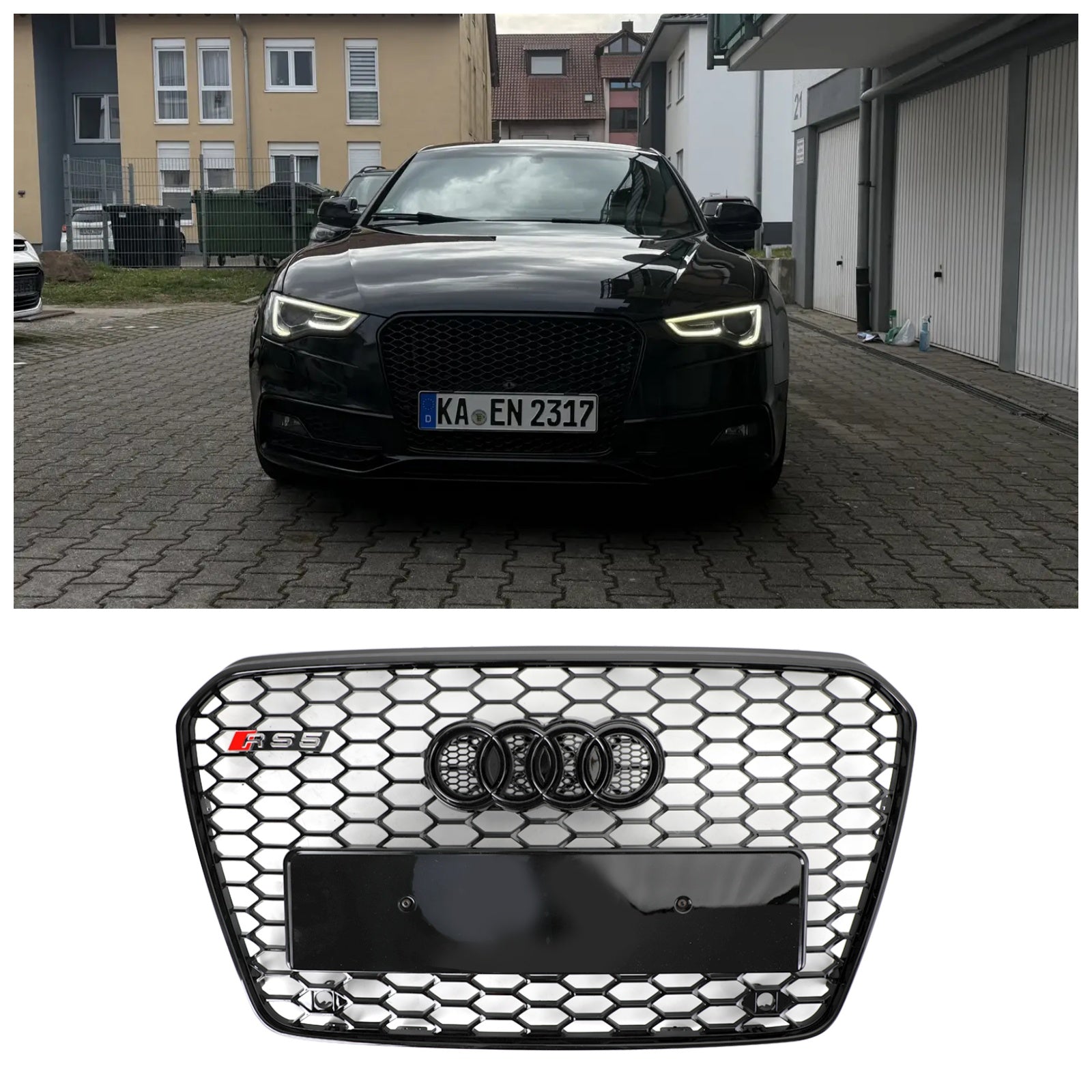 2013-2016 Audi A5/S5 B8.5 -tyyli puskurin hunajakennossa ennen säleikköä