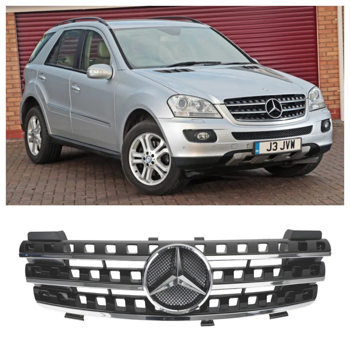 Calandre avant noire chromée pour Mercedes Benz Classe ML W164 ML320/300/350/500 2005-2008