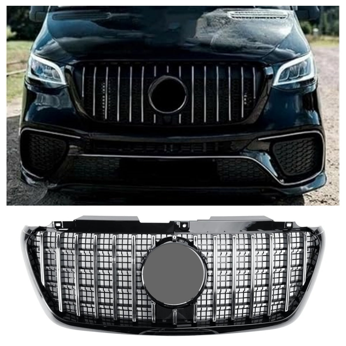 Grille de calandre de pare-chocs avant de style Mercedes Sprinter W907 W910 GT 2022 2023