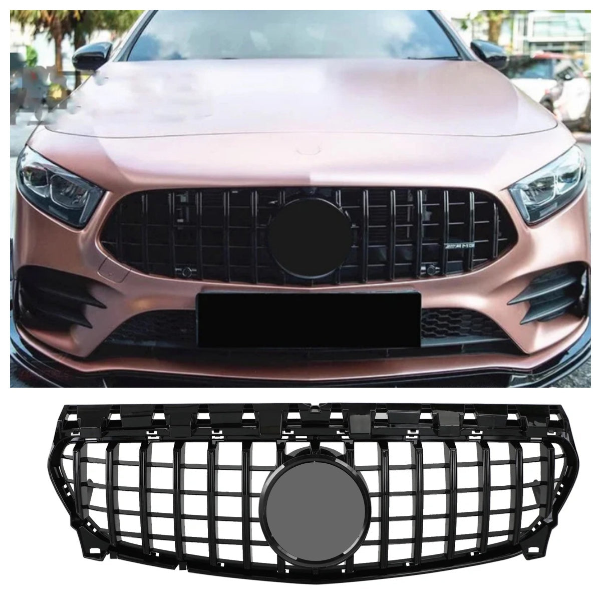 Mercedes-Benz CLA-klasse W117 C117 2013-2019 GT Vervangende zwarte voorgrille met embleem