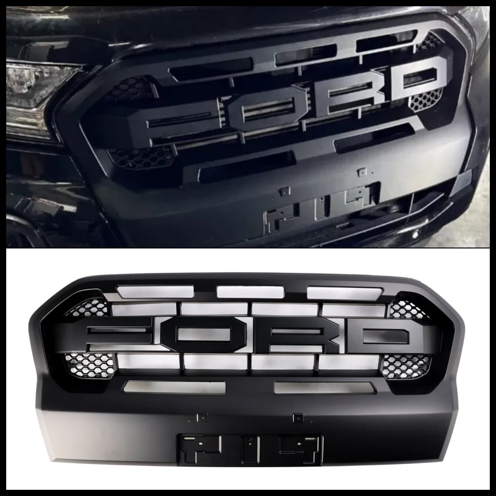 2019 T8 Ford Ranger Ranger Raptor Style Grille de Chocs Front Black Mat