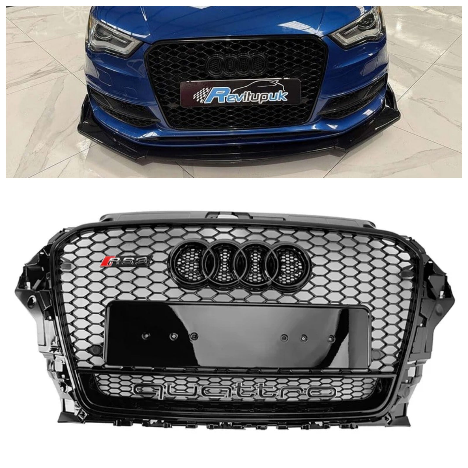 Grid del parachoques delantero en Audi A3 S3 Style Style Nid con Quattro Rs3 2013 2014 2015 2016 2016