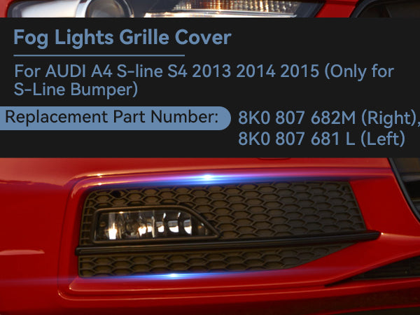 A4 S-Line S4 2013-2015 Audi Bumper Bumper Light Limp Cover