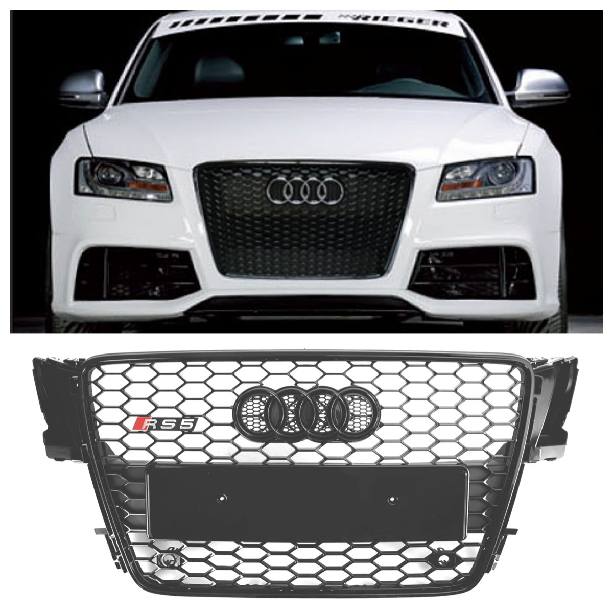 Audi A5/S5 B8 2008-2012 Calandre Sport Alvéolée Haute Perméabilité Style RS5