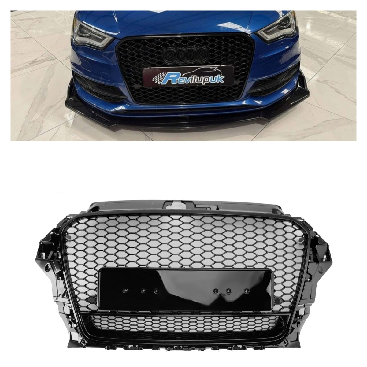 Grille de pare-chocs avant Henycomb de style RS3 2013-2016 Audi A3 S3 avec Quattro