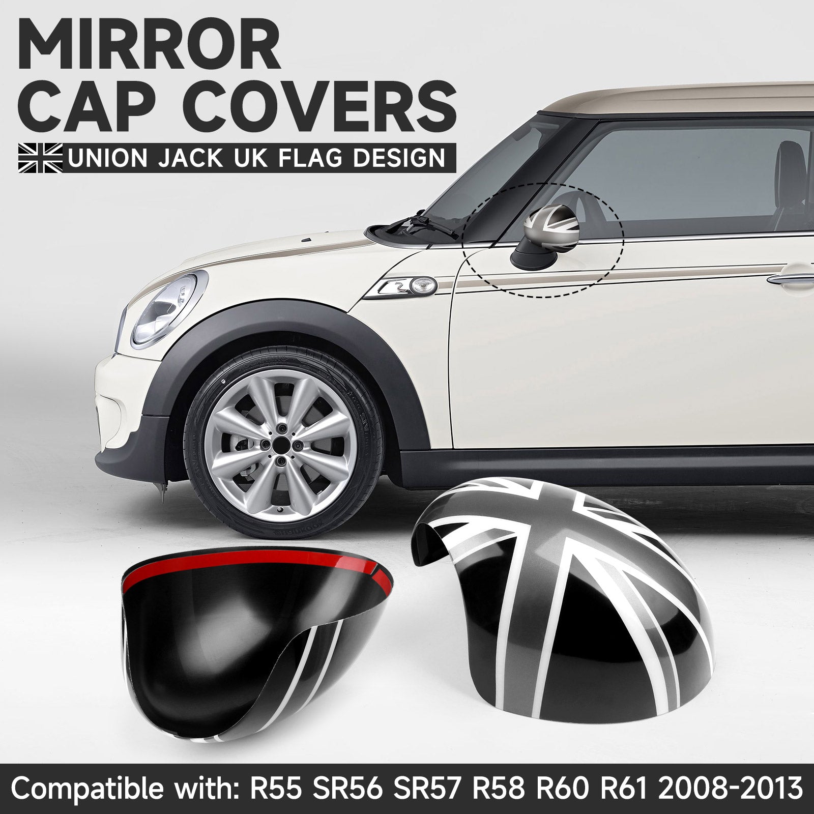 2x Union Jack Wing Lustro dla mini Cooper R55/R56/R60 MURROR