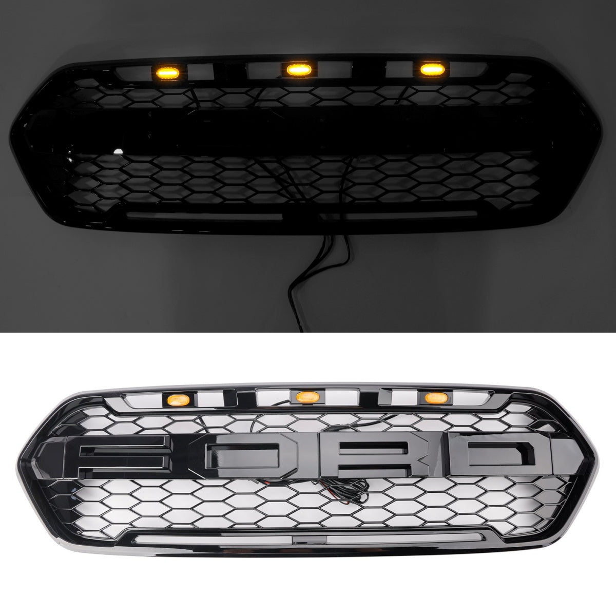Grilla delantera 2467234 - para Transit Custom Raptor 2018-2023 - con iluminación LED