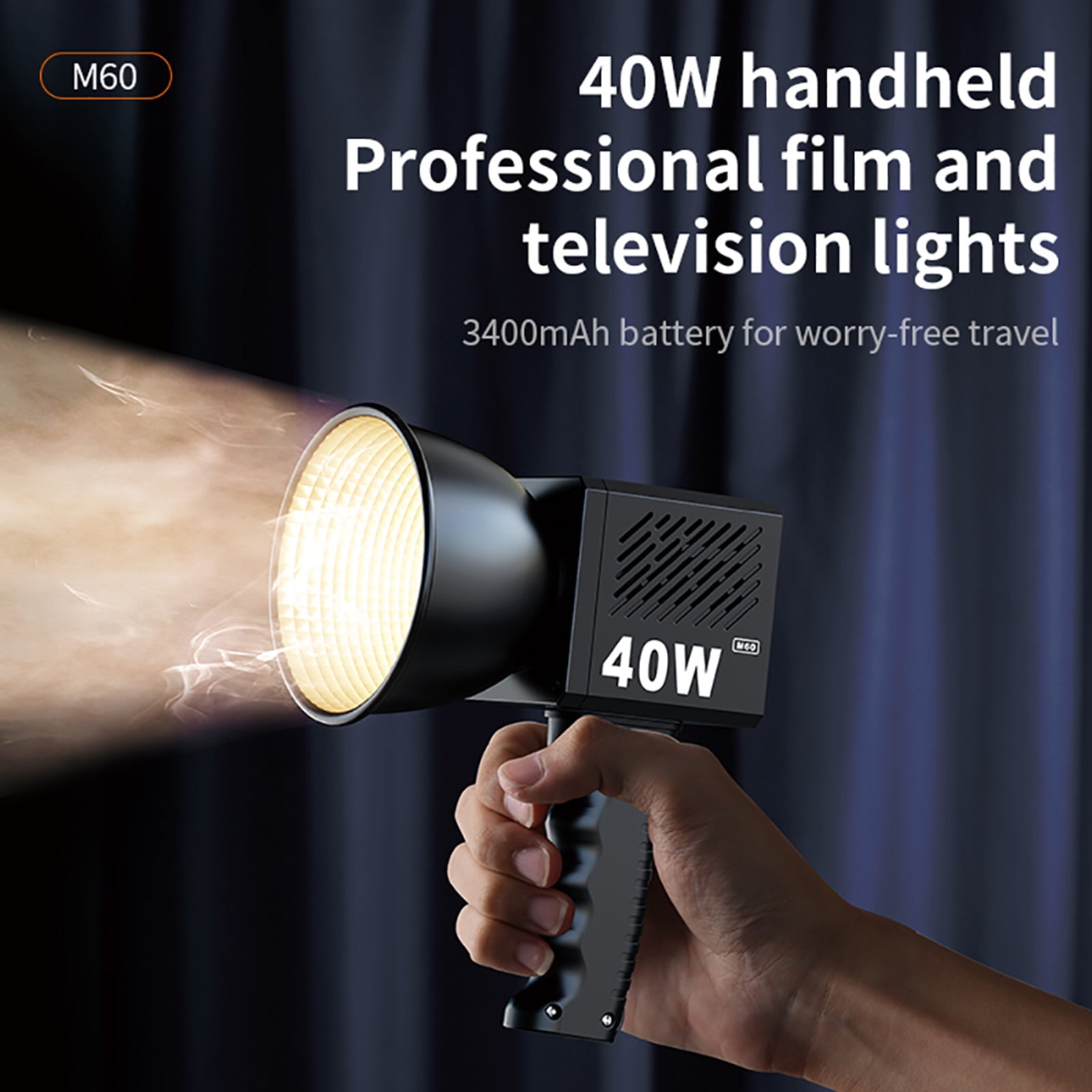 40W krachtige COB-fotografielamp M60 LED-buitenlamp op zonne-energie