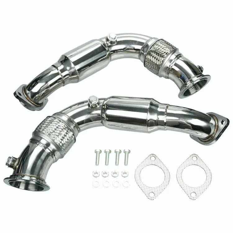 Układ wydechowy Downpipe do BMW N63 4.4L V8 Bi-Turbo - X5 X6 550i 650i 750i B7 - stal nierdzewna 3"
