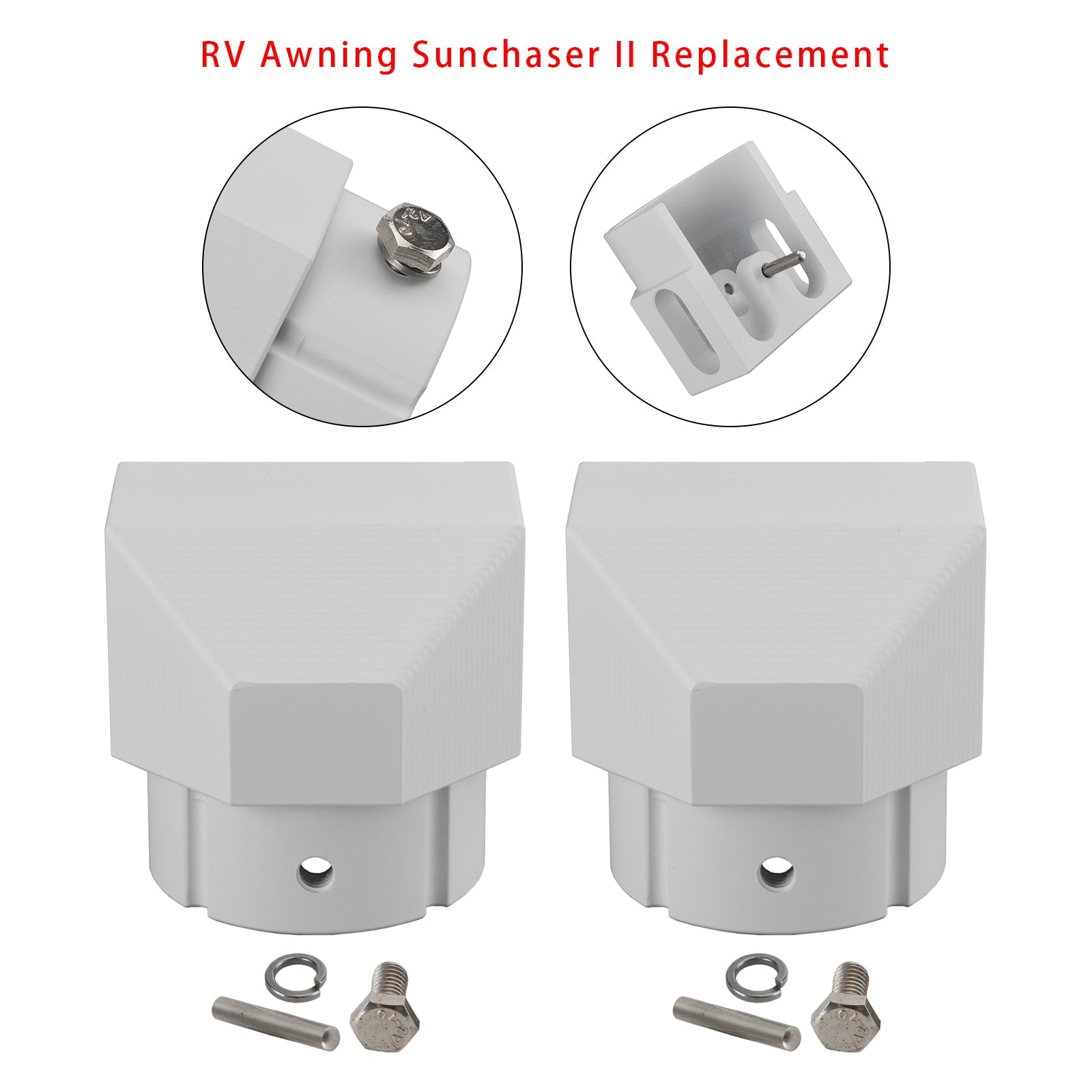 Paquete de 2 tapas de repuesto de aluminio macizo para toldo Dometic SUNCHASER II