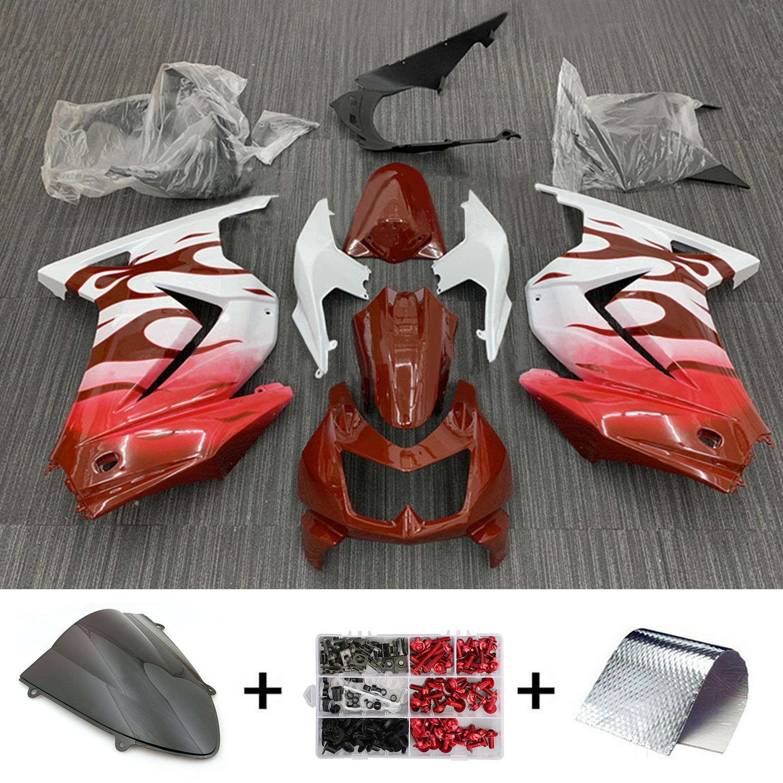 Kit de carénage injecté en plastique ABS pour Kawasaki EX250 Ninja250R 2008-2012
