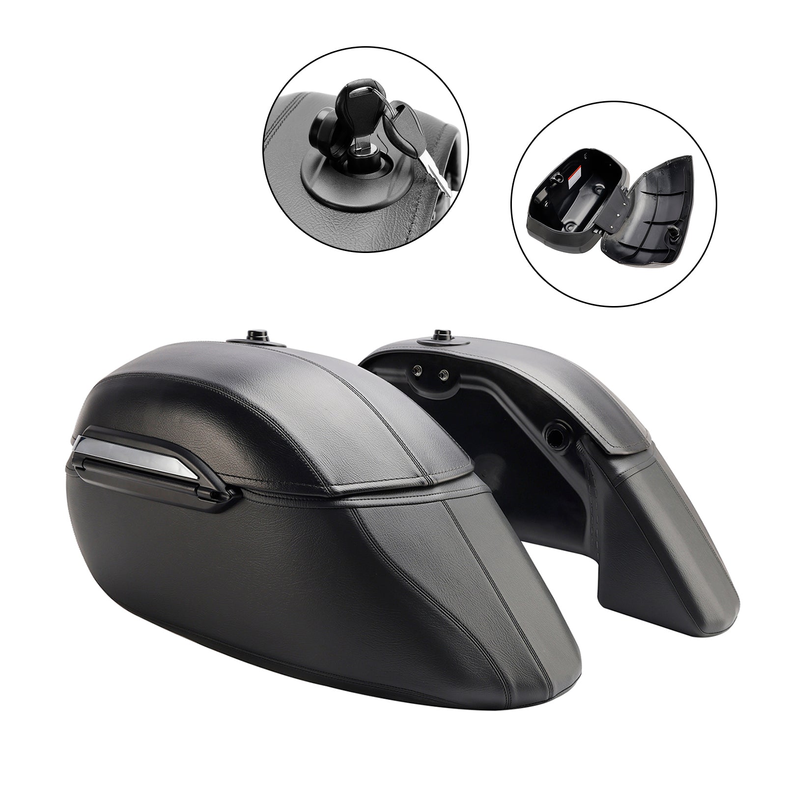 Borse laterali in poliuretano nero per Kawasaki Vulcan S 650 Vn/En650 (2015-2023).