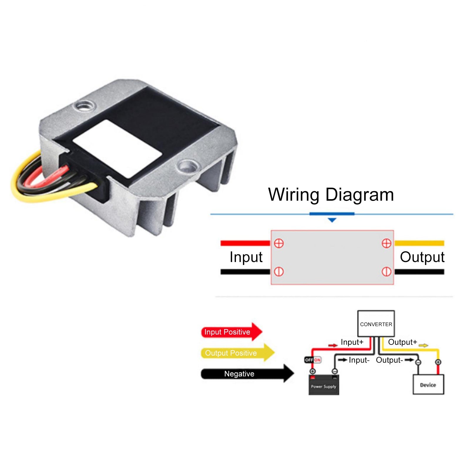 Convertisseur régulateur d'alimentation élévateur DC-DC 6 V à 12 V 2 A 24 W étanche