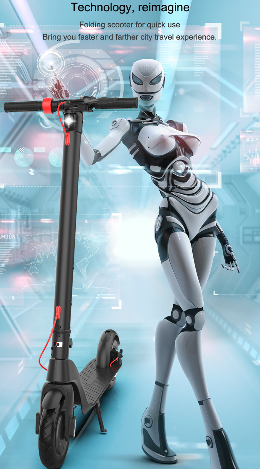 5" 350 W:n 45 km:n taittuva sähköpotkulauta aikuisten kaupunkiliikenteeseen 8