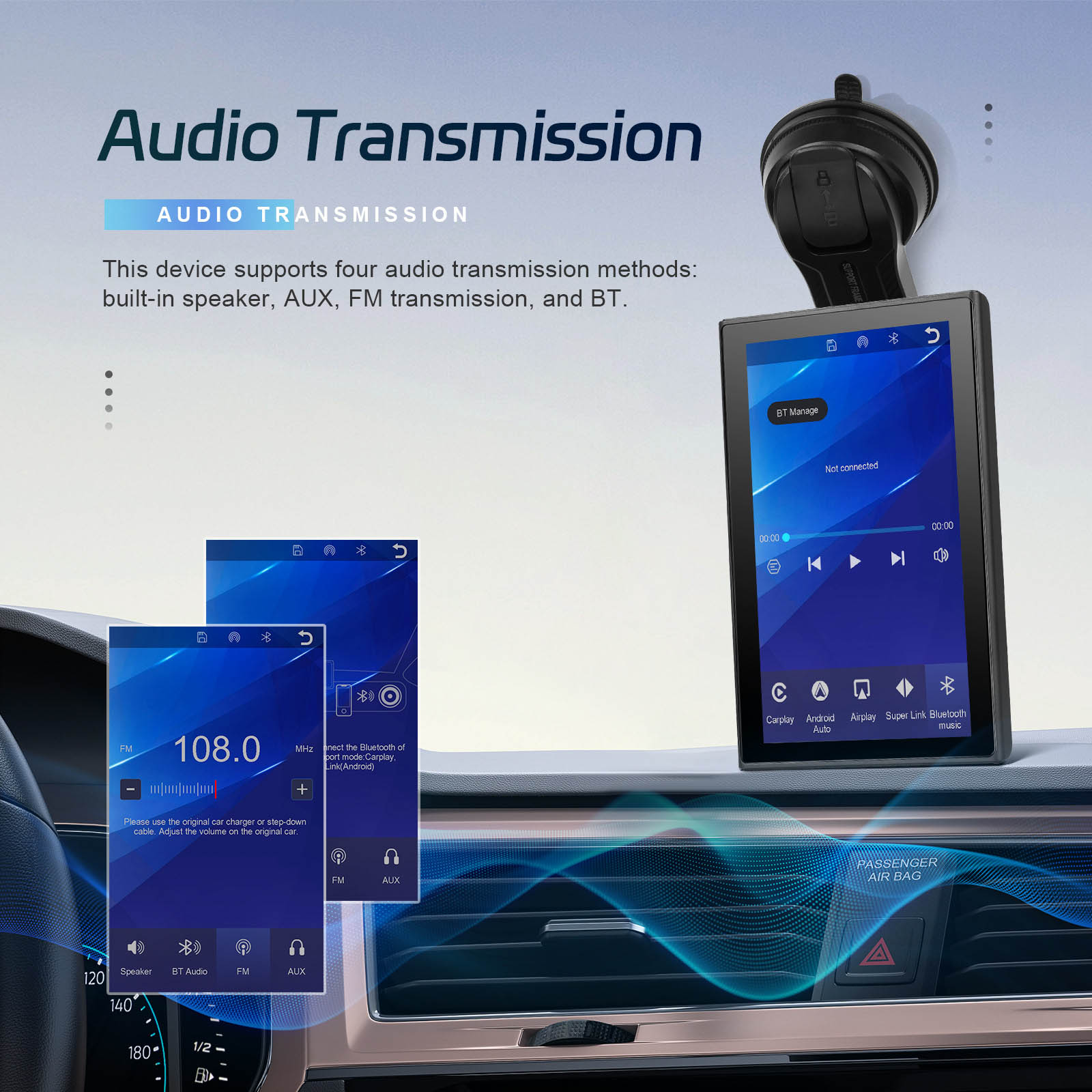 Touchscreen completo da 7 pollici Apple CarPlay Display con commutazione automatica Android Fotocamera AHD