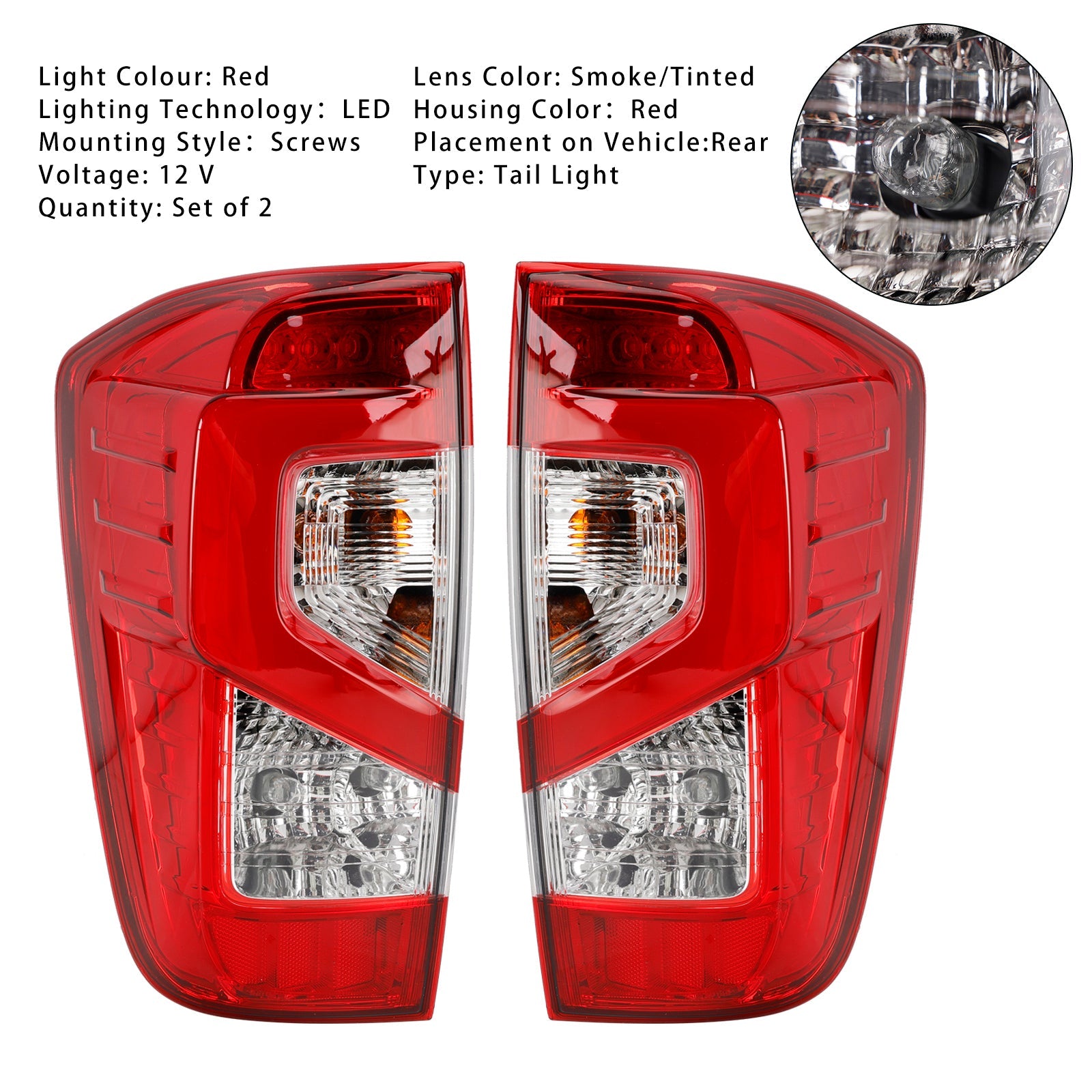 Par de luces traseras LED rayadas 3D para Nissan Navara NP300 D23 2015-2021