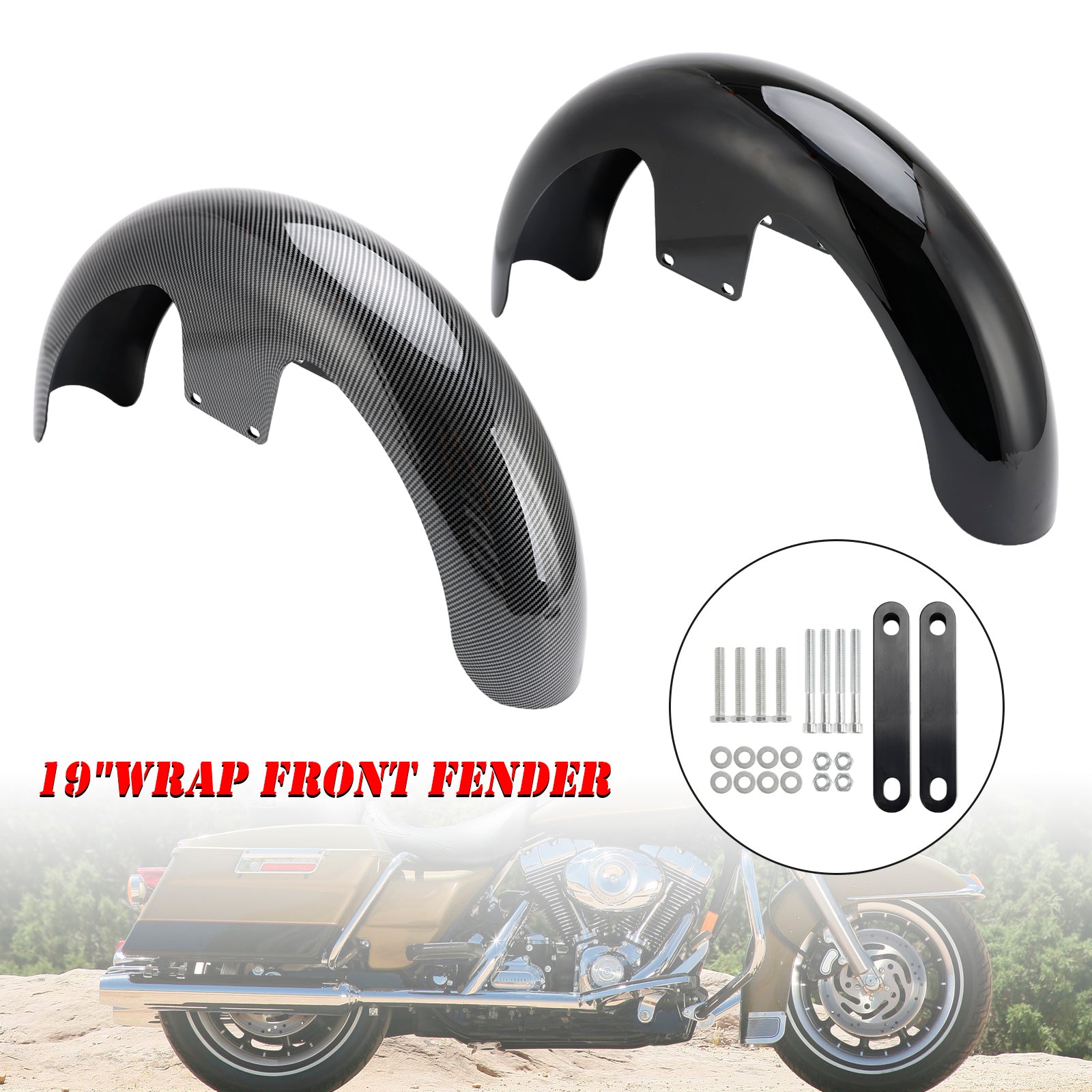 19" Guardabarros delantero ABS para Touring Electra Street Road Glide Baggers FLHT FLHR