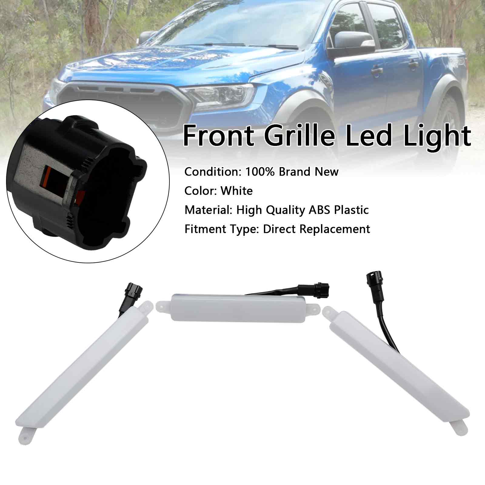 Luz llevada blanca de la parrilla de la parrilla del parachoques delantero para Ford Ranger 2015-2023 T7 T8