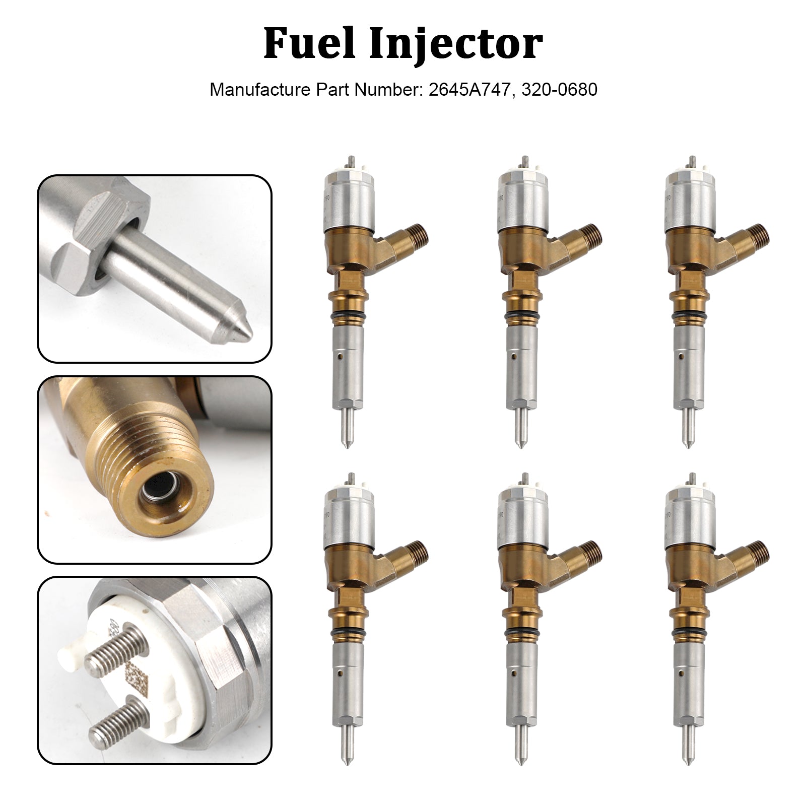 Kot dla Caterpillar Perkins C6.6 6 sztuk wtryskiwaczy paliwa 2645A747 320-0680