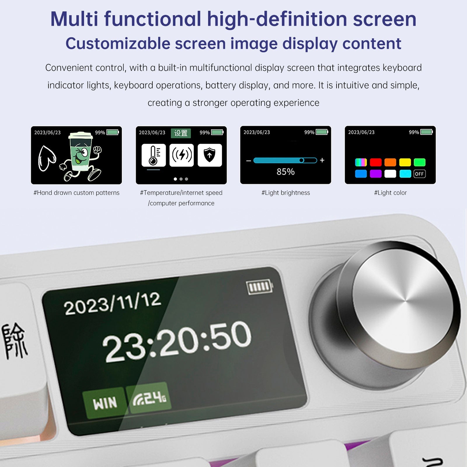 Bezprzewodowa klawiatura mechaniczna Bluetooth z 98 klawiszami i częstotliwością 2,4 GHz, trzy tryby, RGB z możliwością wymiany podczas pracy