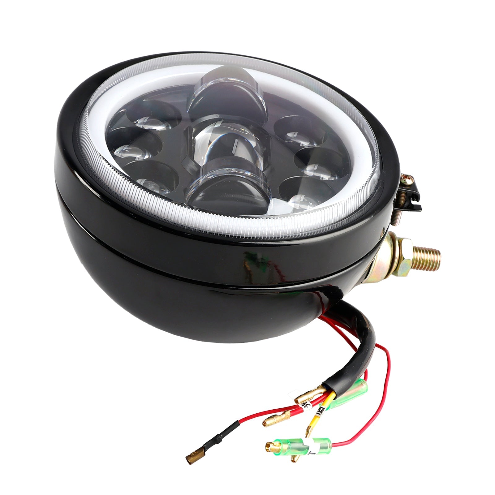 9 bollen mistlichten, 5,75 inch, zwart, tot racer, bobber, chopper