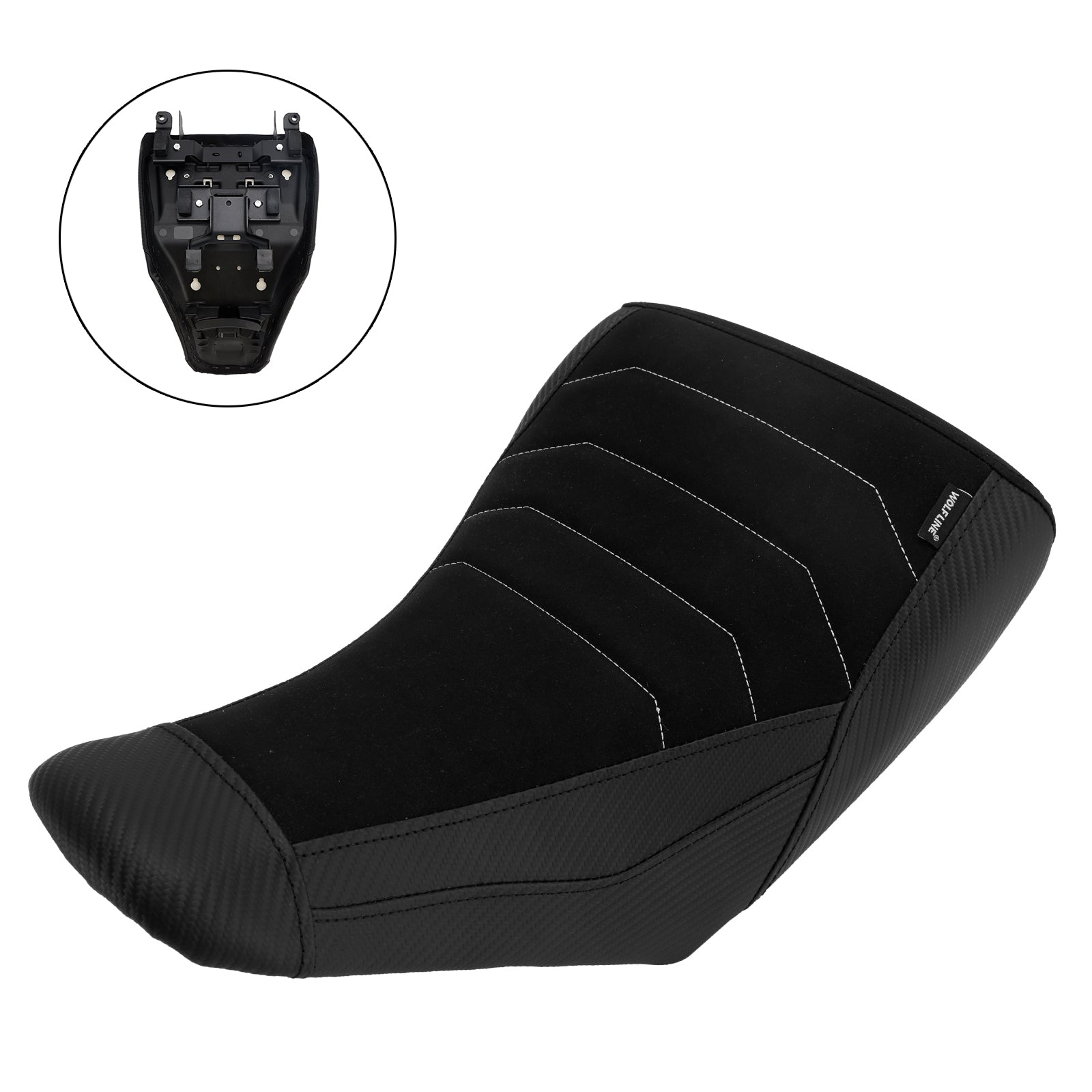 Rdeče-rumen sovoznikov sedež Raider za Suzuki V-Strom DL1050 (2023-2025).