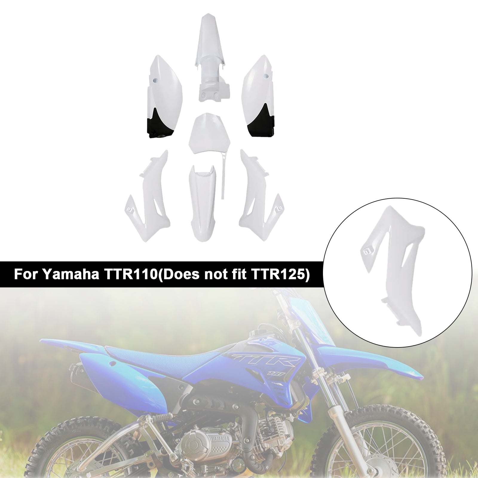 Kit carrosserie plastique et carénage garde-boue pour moto tout-terrain Yamaha TTR110