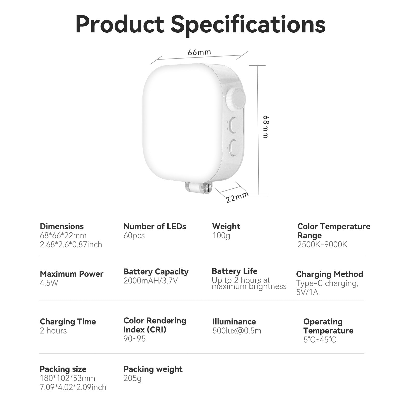 Mini lampada da scrivania desktop magnetica per telefono cellulare, colore semplice