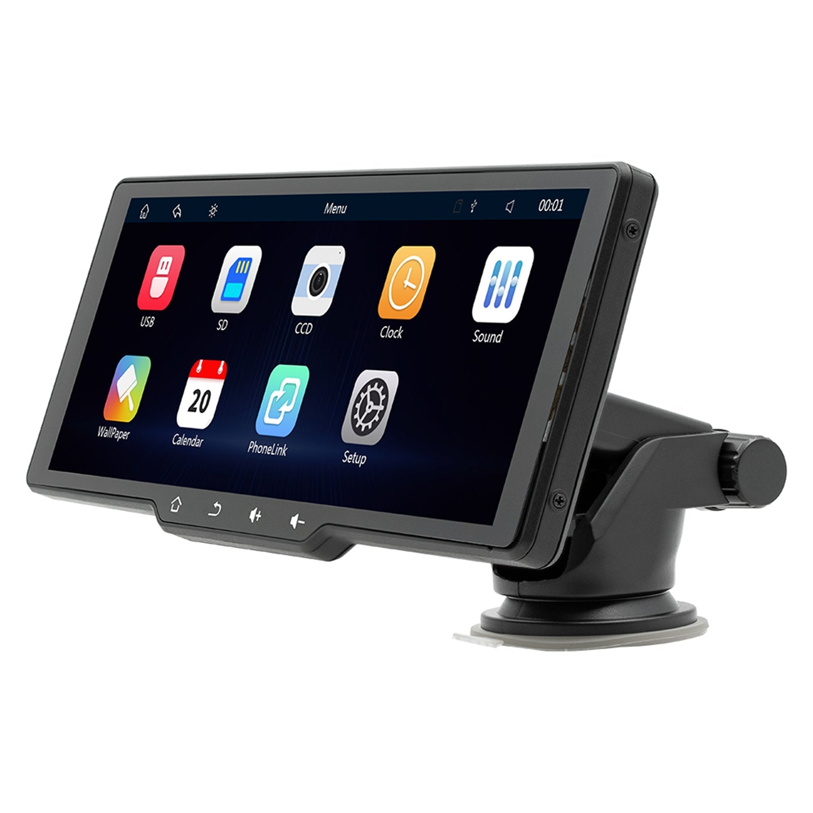 Draagbare draadloze Carplay Bluetooth MP5-speler met 10,26 inch scherm + 4 LED-camera's