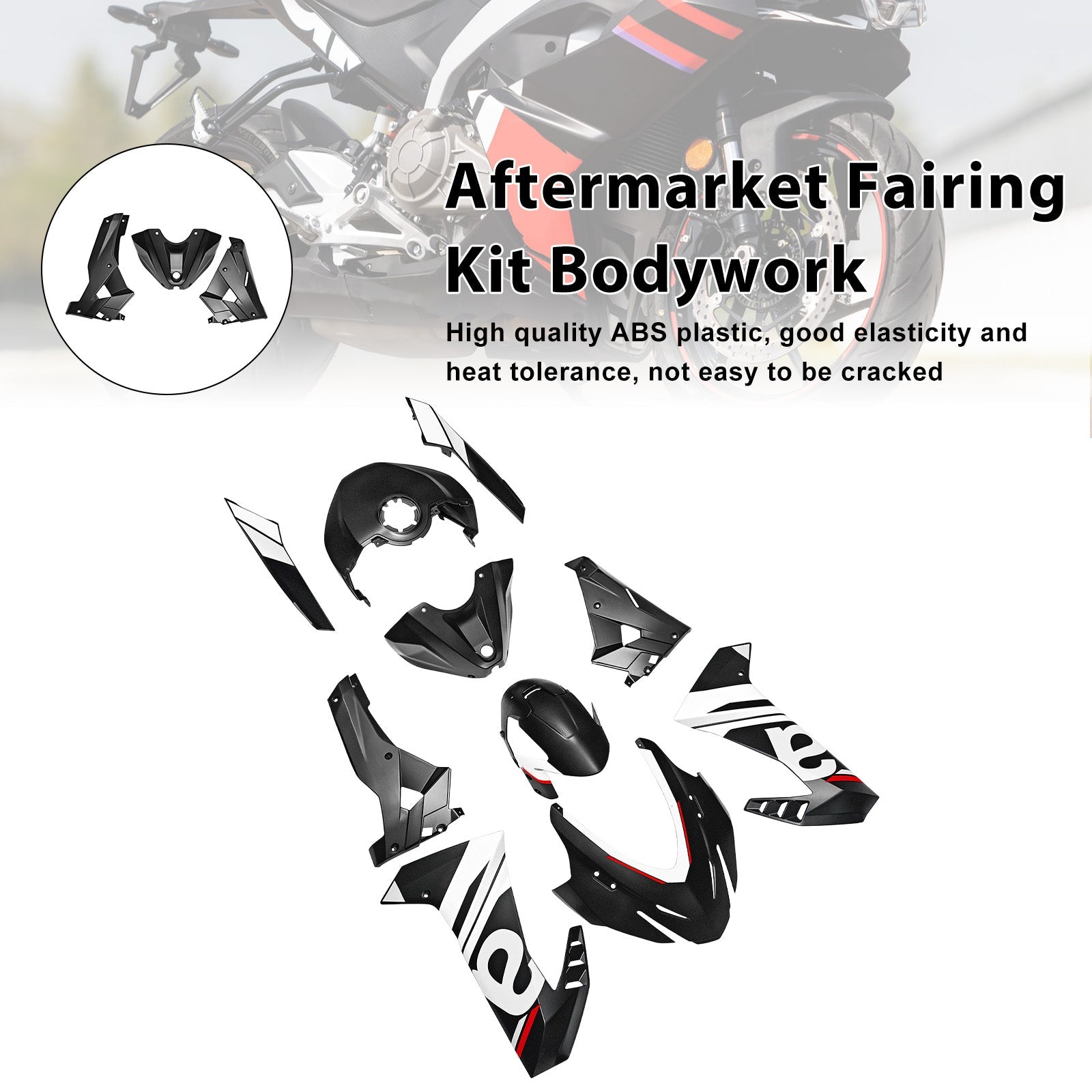 ABS-muovinen korisarja, joka on injektoitu Aprilia RS457 2024-2025 08#