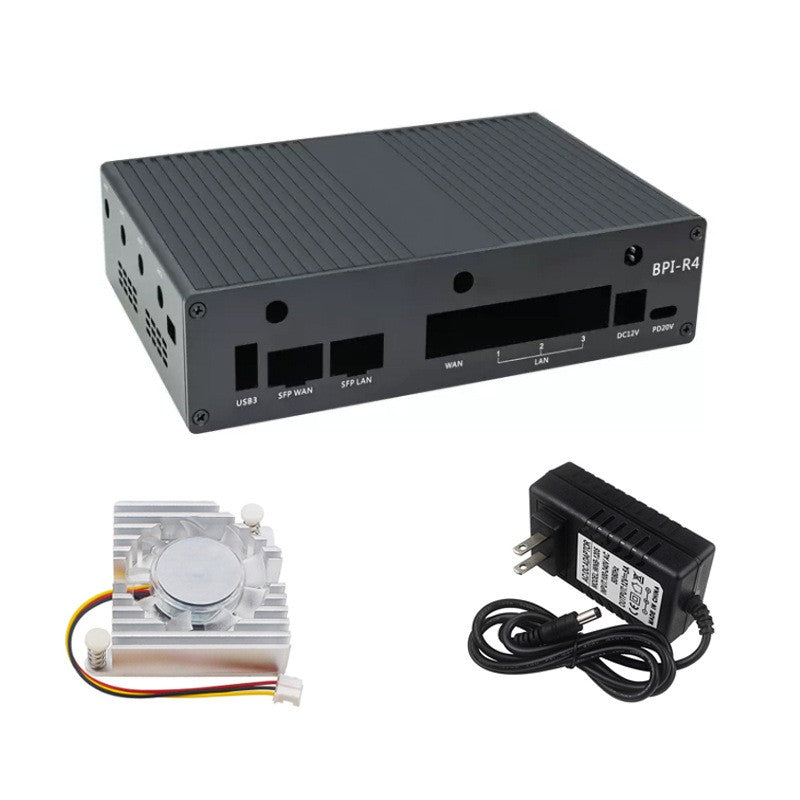 Beschermende schaal in aluminium voor banaan Pi R4 met radiator