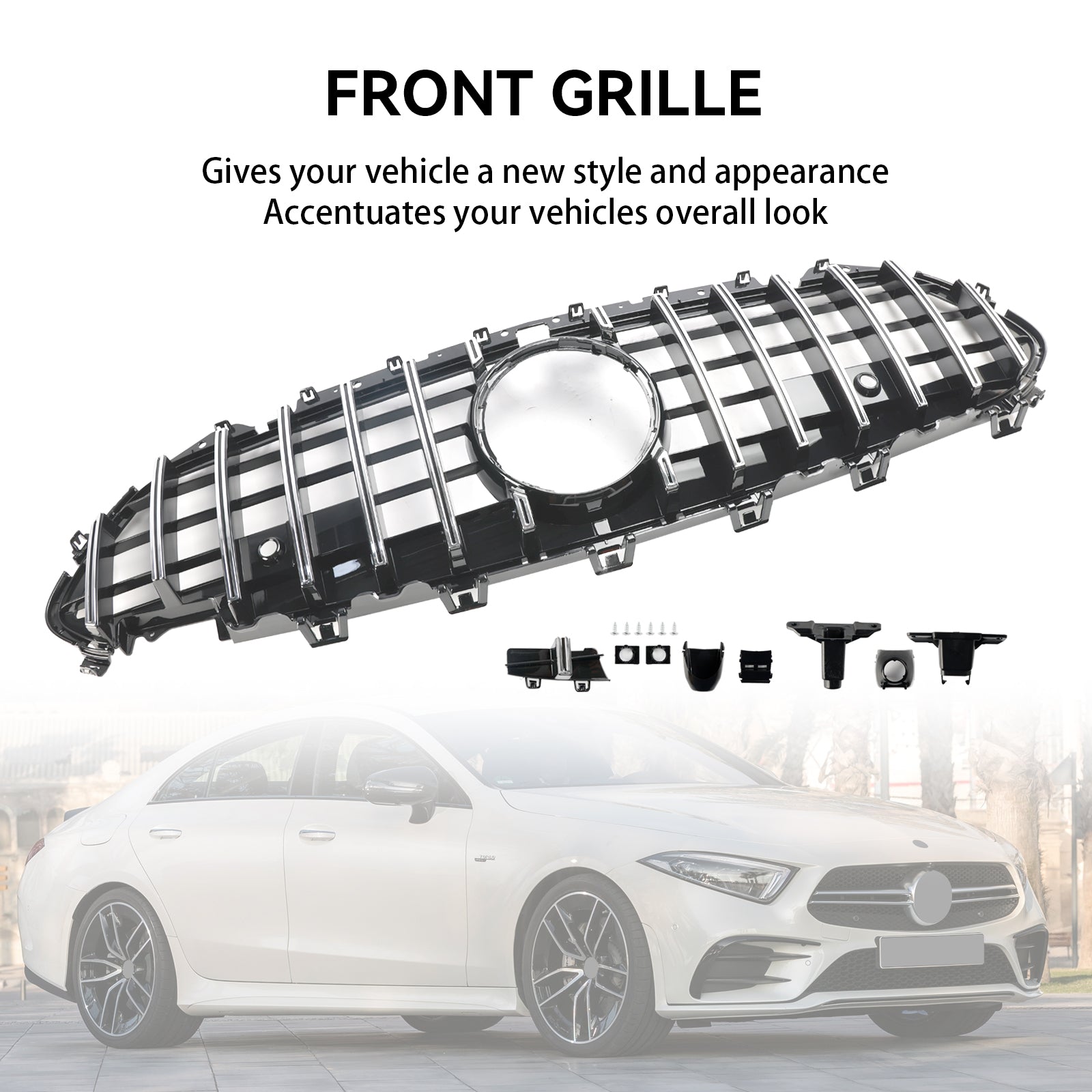 Grille de pare-chocs avant chromée pour Mercedes CLS C257 W257 Coupé 2018-2024