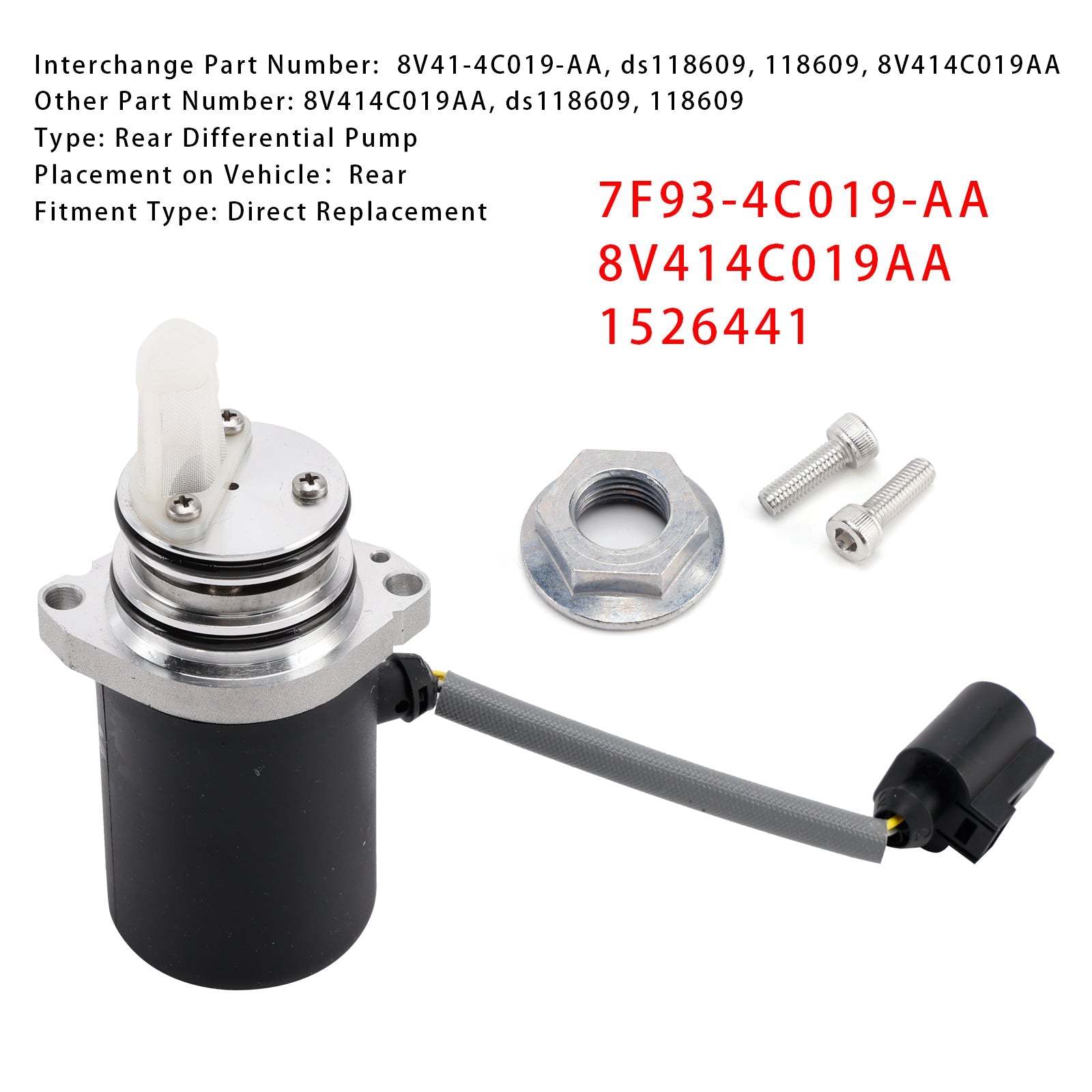 Różnicowa tylna pompa Ford Kuga 2008-2008.12 7F93-4C019-AA 8V414C019AA 1526441