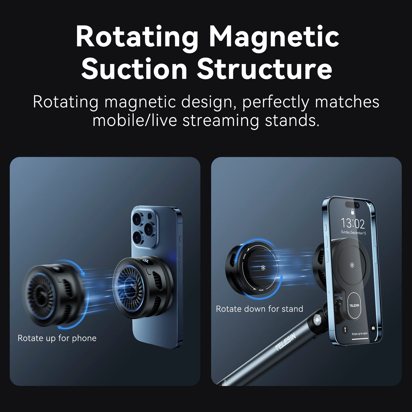 Radiatore di ricarica wireless per trasmissioni in diretta sul telefono cellulare, semiconduttore magnetico