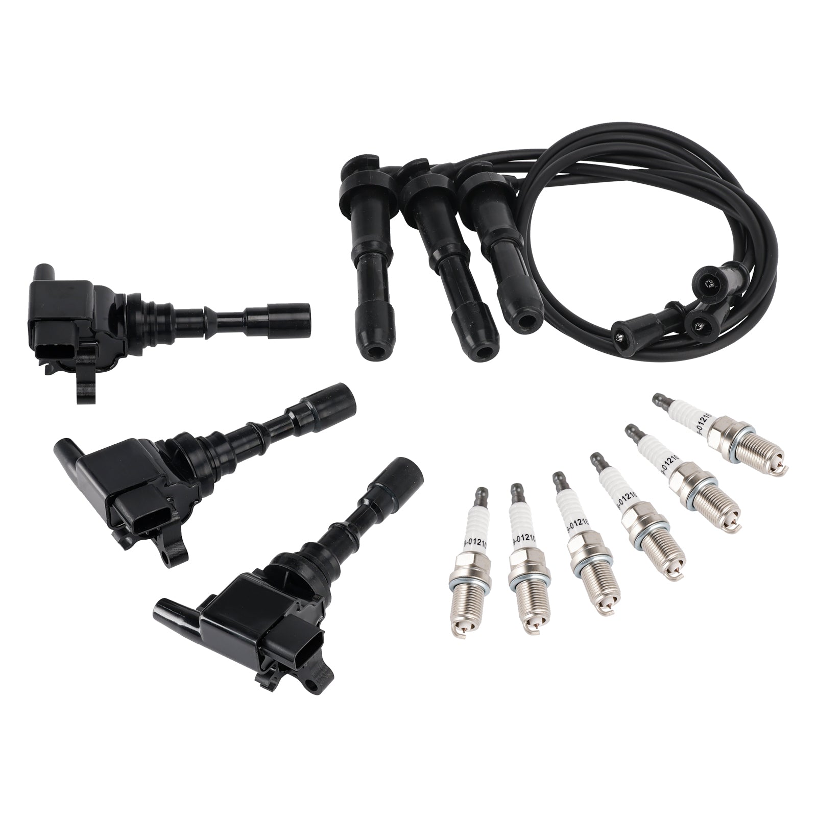 Kia Sorento 3.5L V6 2003-2006 :3 carretes de'encendido, 6 bujías y 3 cables UF431