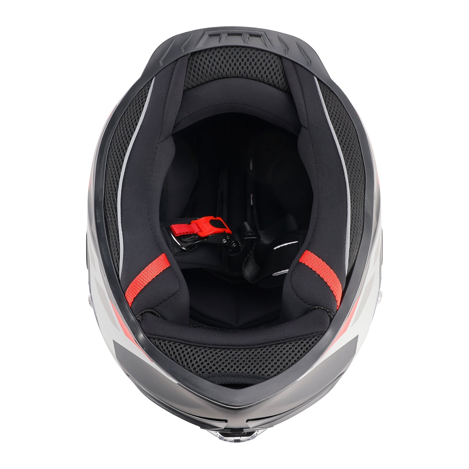 Casque moto intégral DOT pour adulte, rouge et noir