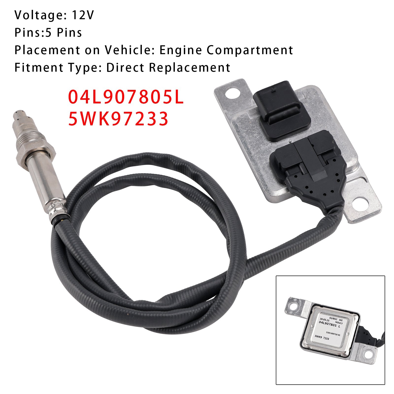 Sensore NOX per Audi Q3, VW Tiguan, Sharan, Alhambra 04L907805L 5WK97233