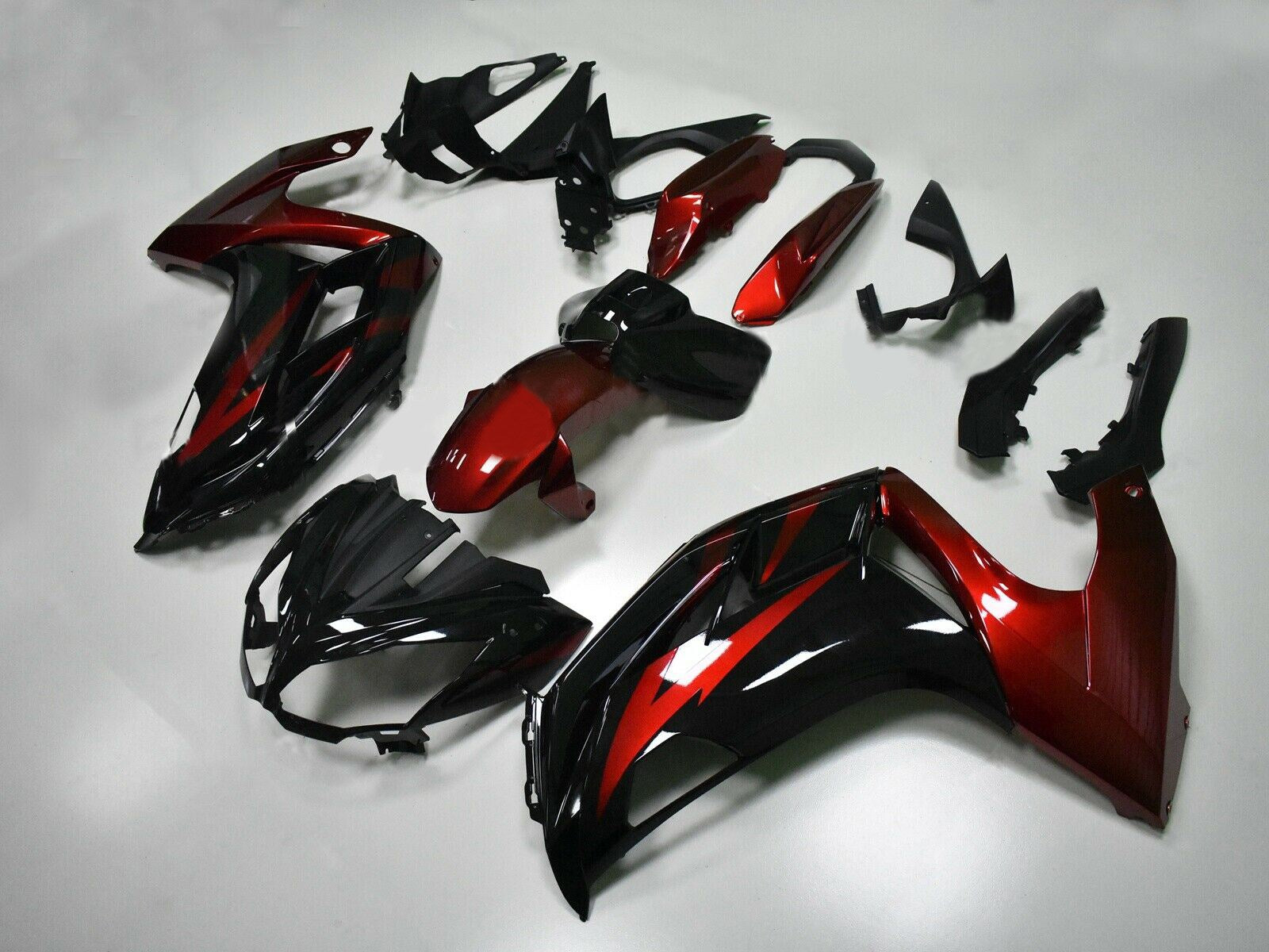 Kit de carénage en plastique moulé par injection rouge et noir pour Kawasaki Ninja 650 EX650 2012-2016