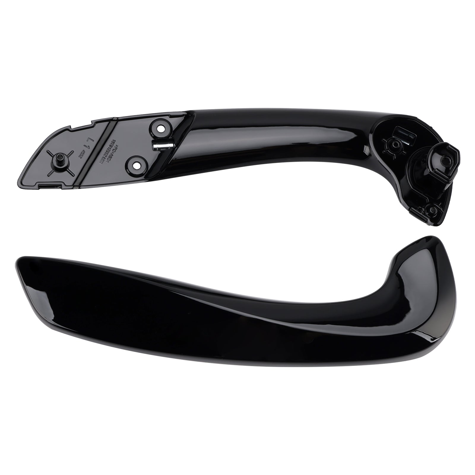 Poignée de porte intérieure avant gauche (base + cache) noire pour Renault Fluence (2009-2015).