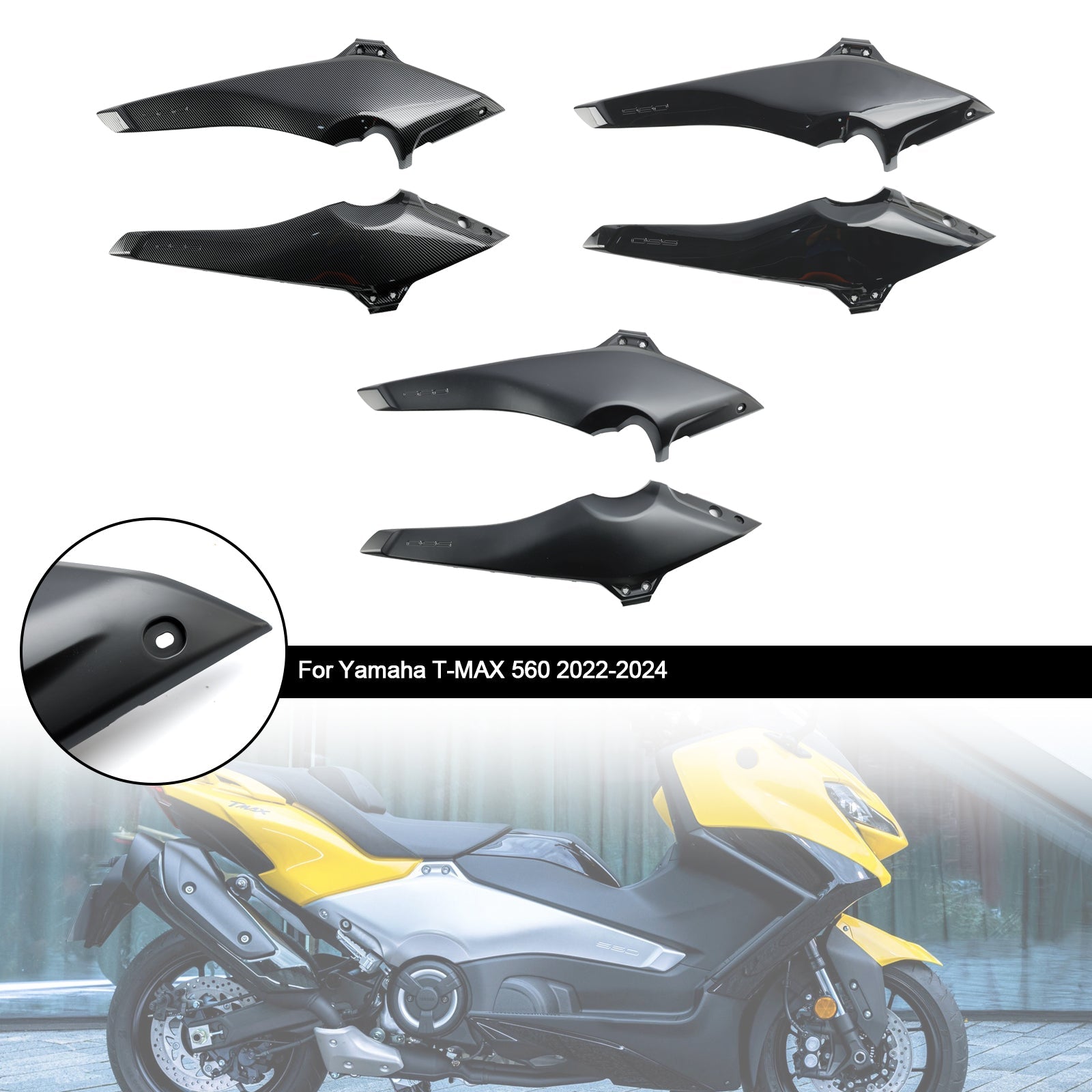 Boczne panele osłony ramy, owiewki dla Yamaha T-Max 560 2022-2024