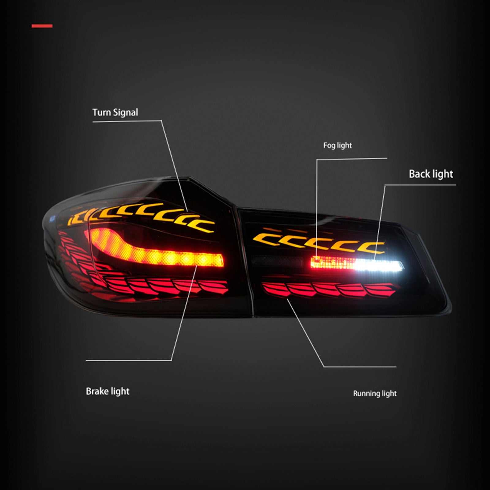 Luci posteriori a LED fumo per BMW 5 G30 G38 L&R 2018-2020, assemblaggio di luci posteriori 63217376469 63217376470