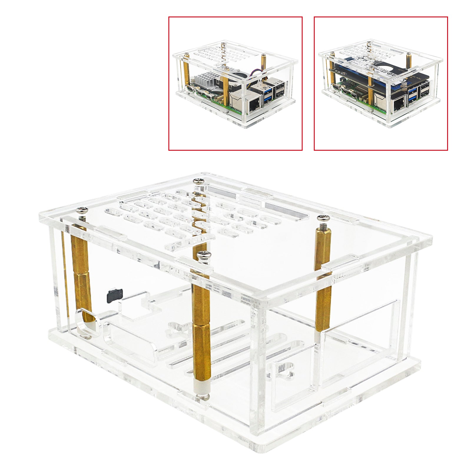 Boîtier adaptateur PCI-E pour Raspberry Pi 5, carte adaptateur PCIe vers M.2, boîtier en acrylique, radiateur