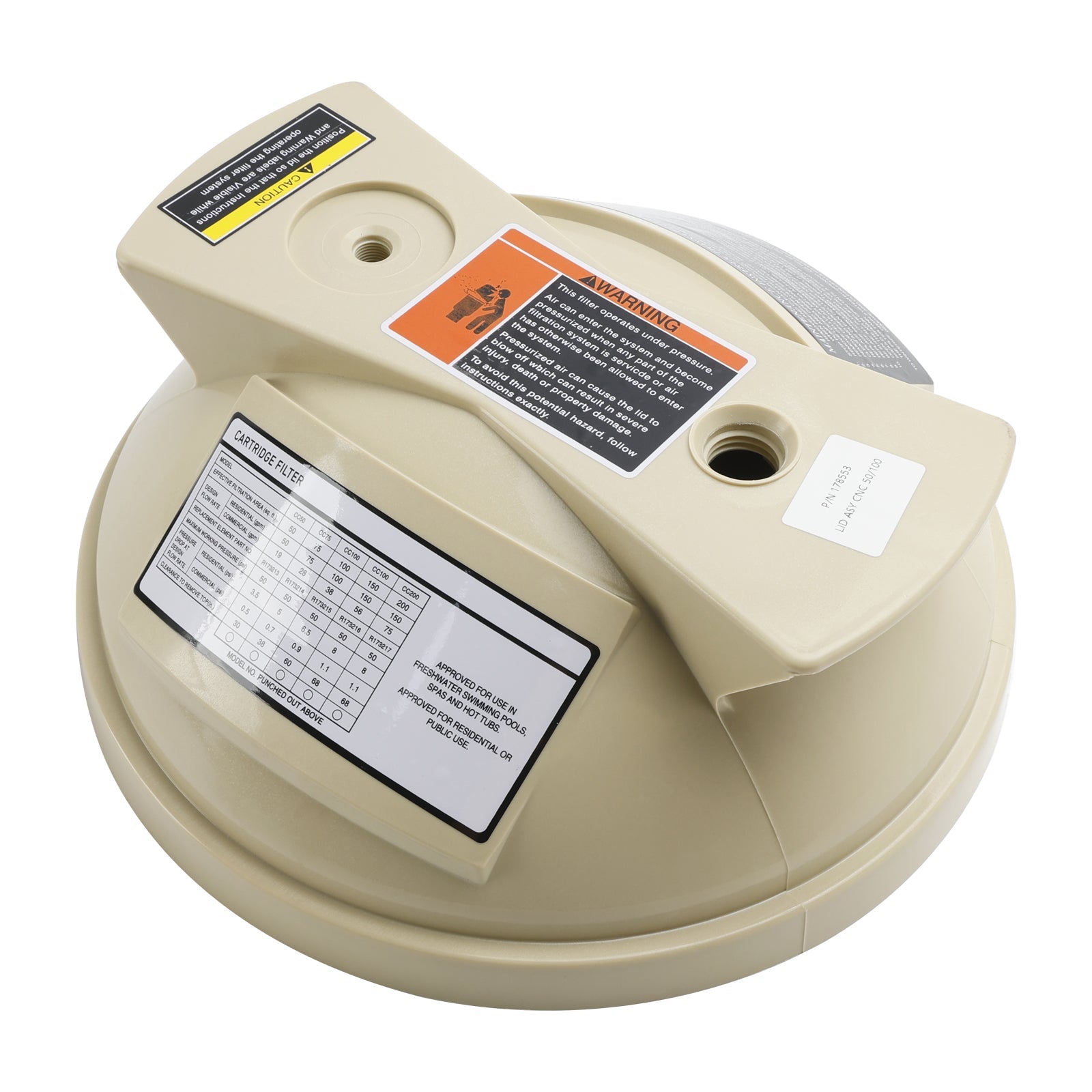 Suodattimen kansi 178553 Pentair Clean & Clear 50 100 Predator 100