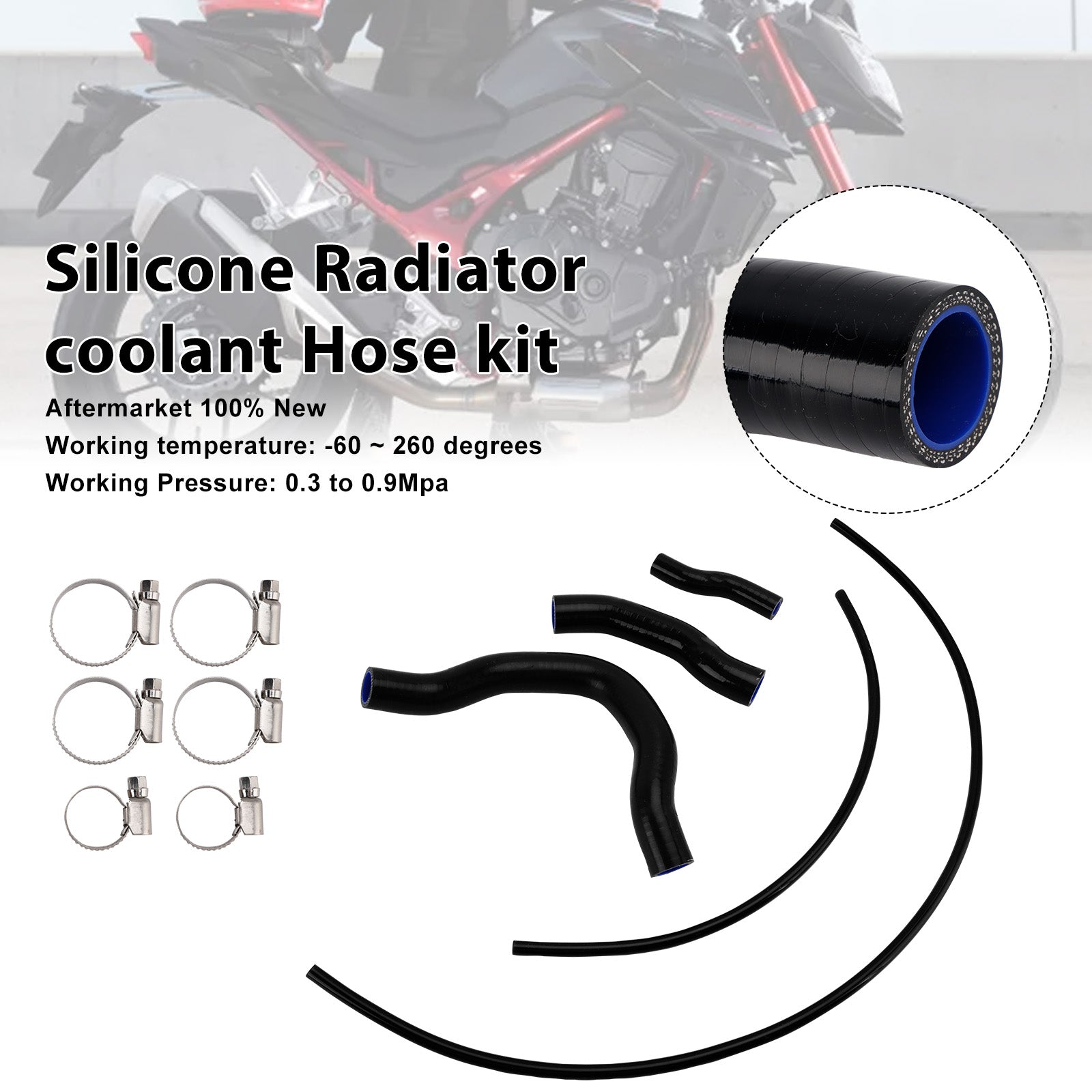 Durite de refroidissement en silicone pour radiateur Honda CB750 Hornet XL750 Transalp 23-25