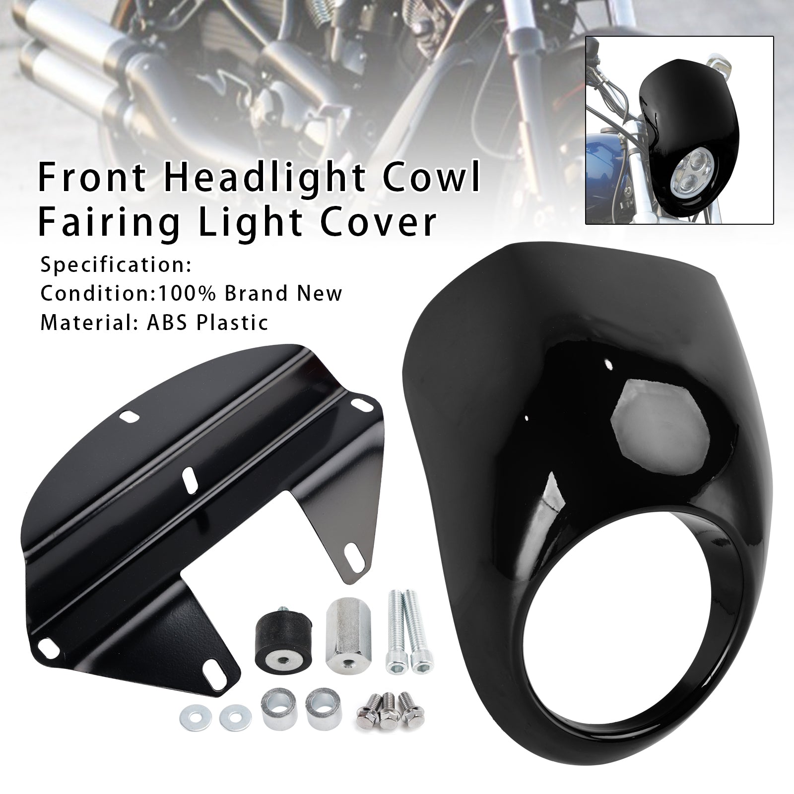 Cache de phare pour Sportster Dyna XL 883 1200 FX (à partir de 1973)