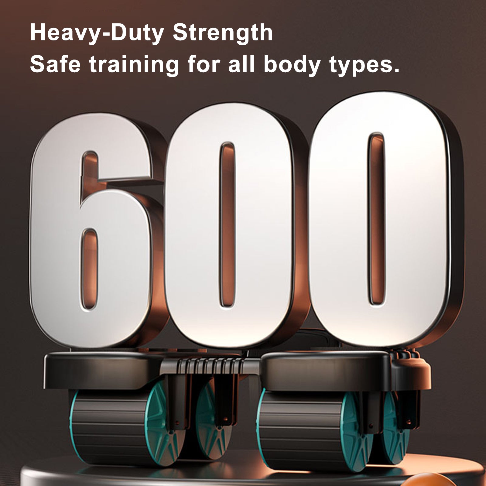 Équipement de Gym Domestique Portable - Roue Abdominale à Rebond Automatique Bleue avec Support de Coude et Stabilité à 4 Roues - Inclut une Minuterie - Entraîneur de Gainage Parfait pour Hommes et Femmes