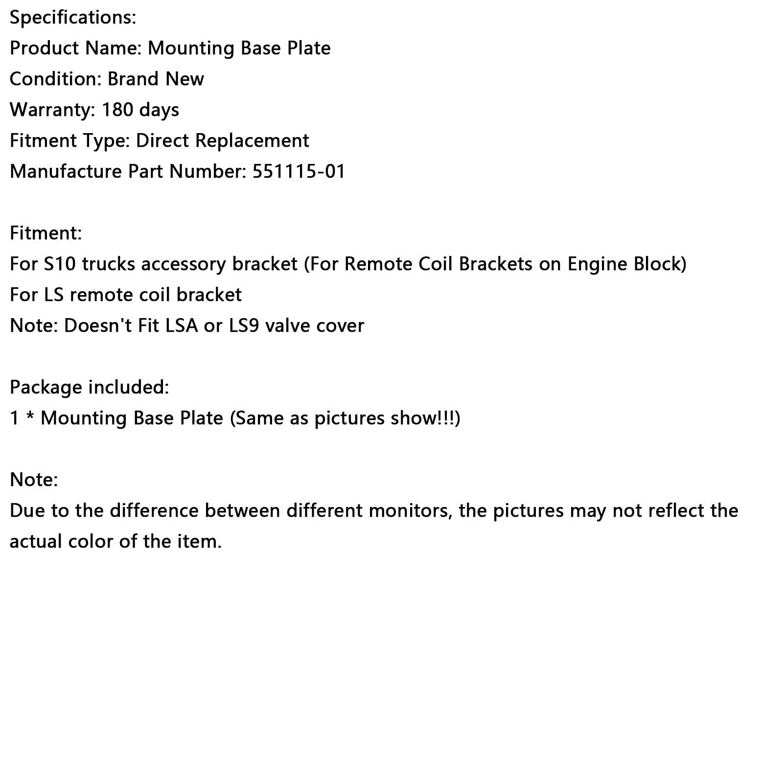 Płyta montażowa cewki' Aluminiowy zapłon 551115-01 do Chevroleta S10 LS