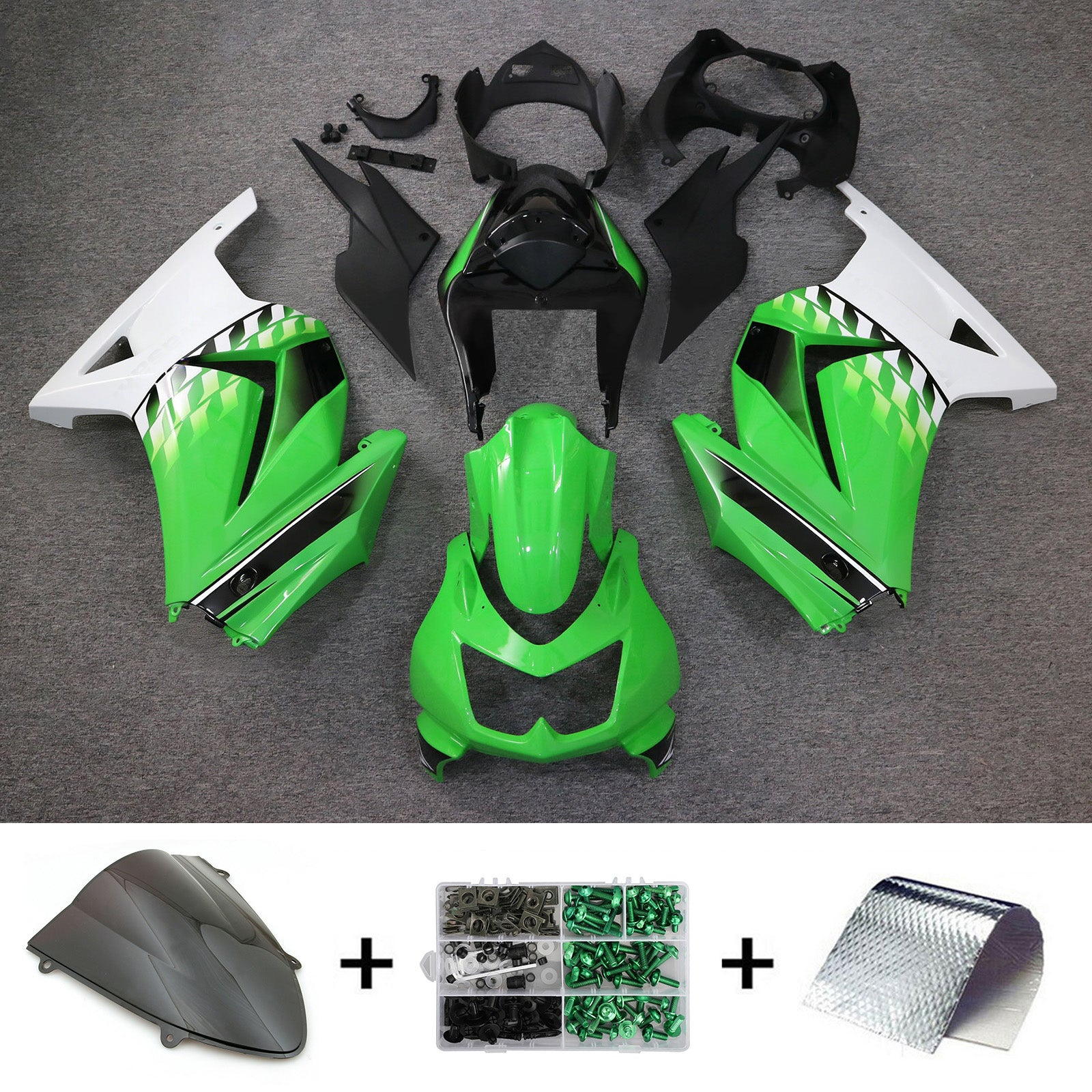 Kit de carénage injecté en plastique ABS pour Kawasaki EX250 Ninja250R 2008-2012