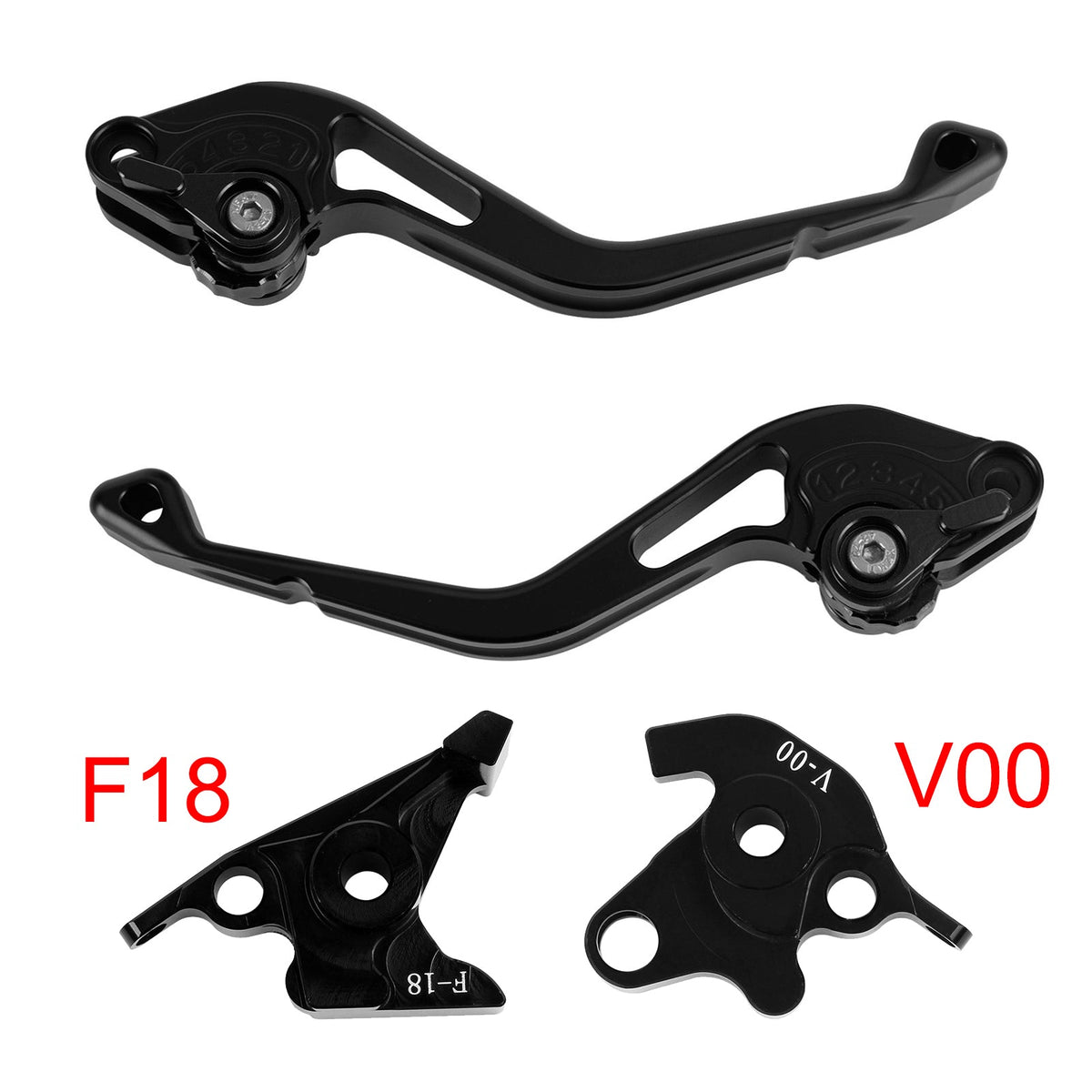 Nouveau levier de frein et d'embrayage court compatible avec Honda VFR750, VFR800/F et VTR1000F (noir)