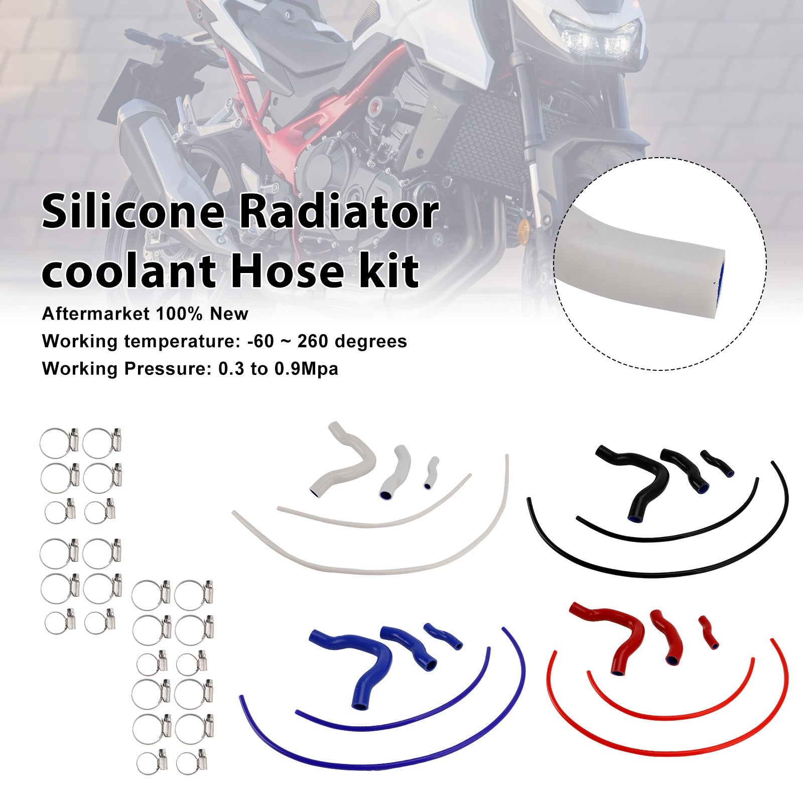 Durite de refroidissement en silicone pour radiateur Honda CB750 Hornet XL750 Transalp 23-25